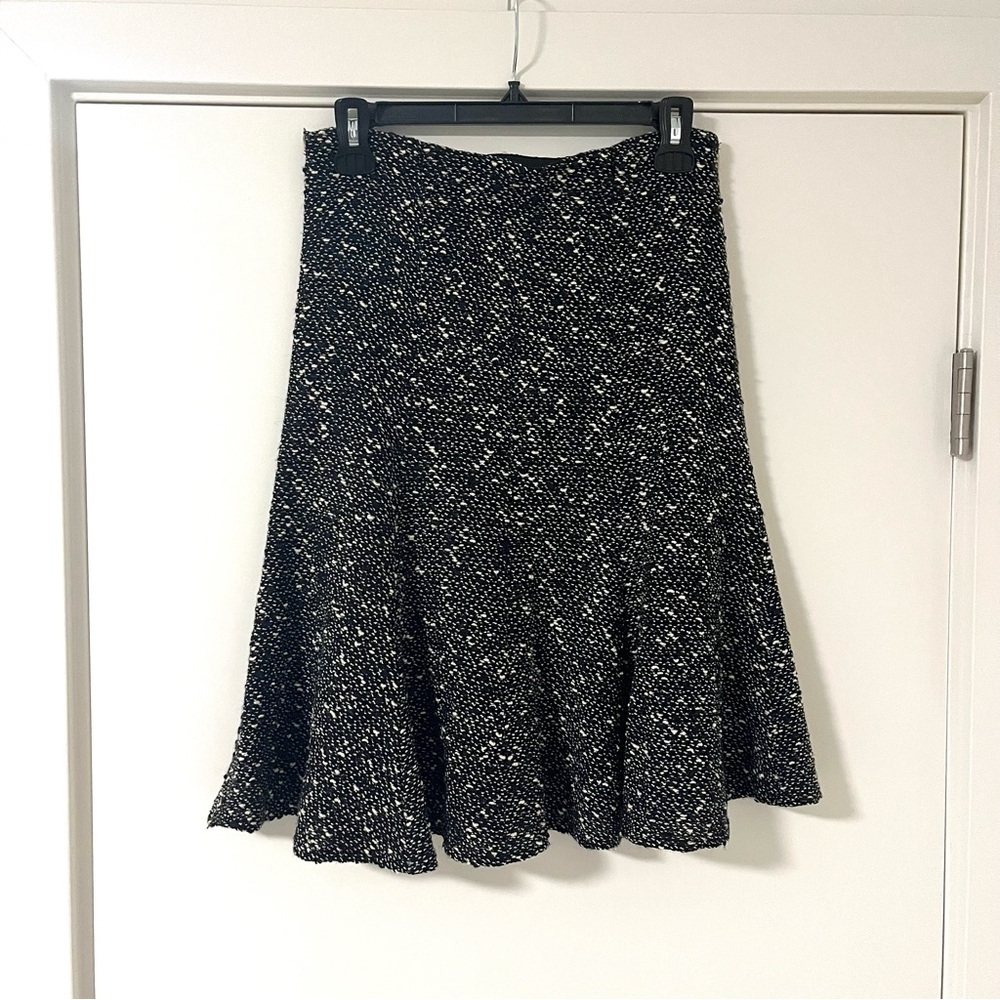 Nanette Lepore Vintage-Inspired Black & Cream Wool-Blend Skirt | Size XS | NWT